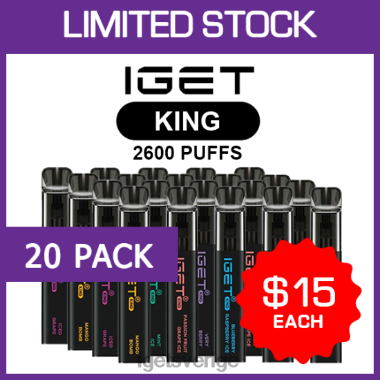 iget king - 2600 puffar - 20 st 88HR6503 - IGET Vape Store